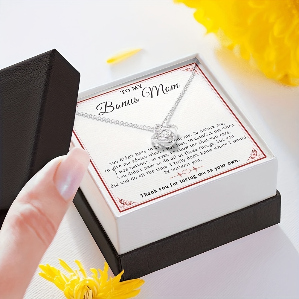 Women's Nautical-Themed Bonus Mom Necklace with Heartfelt Message